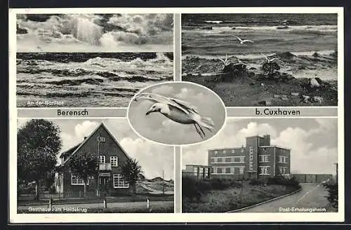 AK Berensch b. Cuxhaven, Gasthaus zum Heidekrug, Inh. Günther Lührs, Post-Erholungsheim