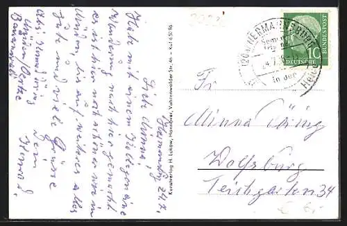 AK Hermannsburg, Waldschwimmbad mit Restaurant