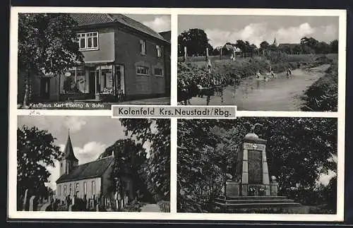 AK Kolenfeld /Neustadt, Kaufhaus Karl Ebeling & Sohn, Kirche, Ehrenmal