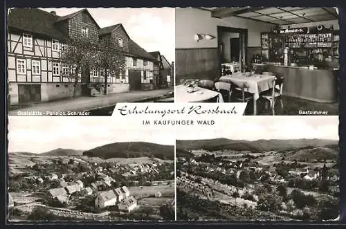 AK Rossbach / Witzenhausen, Gaststätte-Pension Schrader, Ortsansicht