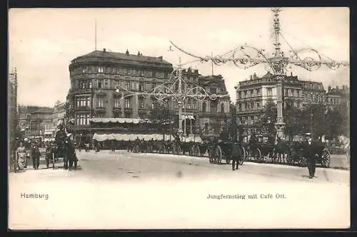 AK Hamburg, Jungfernstieg mit Café Ott