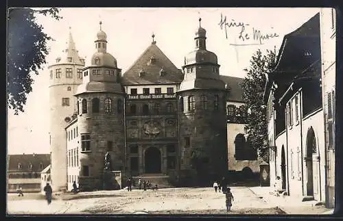 Foto-AK Speyer, Partie am Schloss