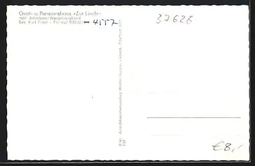 AK Arholzen /Weserbergland, Gasthaus und Pension Zur Linde, Bes. Karl Frost
