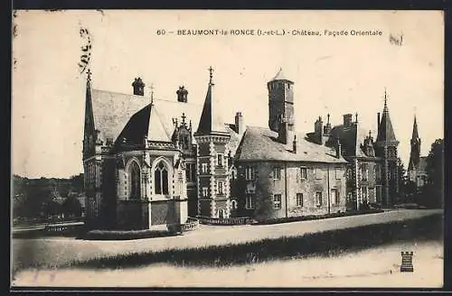 AK Beaumont-la-Ronce, la facade orientale du château