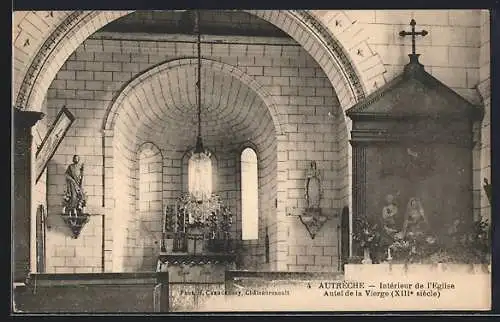 AK Autrèche /Chateaurenault, Interieur de l`Eglise, Autel de la Vierge