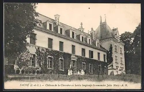 AK Saché /I.-et-L., Chateau de la Chevrière où habita longtemps le romancier Jules Mary