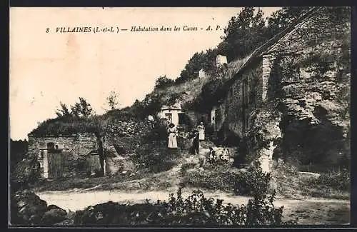 AK Villaines /I.-et-L., Habitation dans les Caves