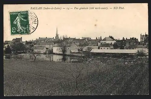 AK Ballan /Indre-et-Loire, Vue générale