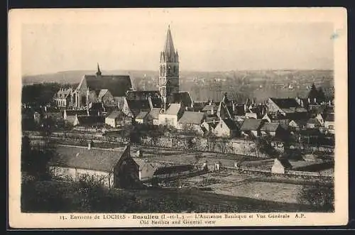 AK Beaulieu /Indre-et-Loire, L`Ancienne Basilique et Vue Générale