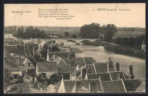 AK Véretz /Indre-et-Loire, Panorama