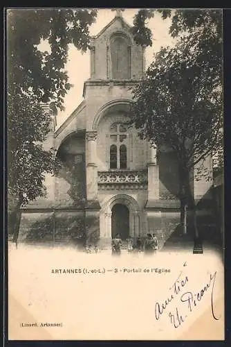 AK Artannes /Indre-et-Loire, Portail de l`Eglise