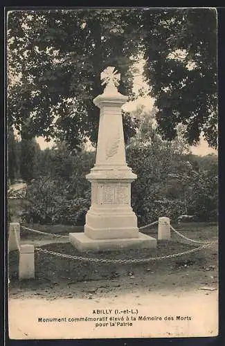 AK Abilly, Monument commémoratif élevé à la Mémoire des Morts pour la Patrie