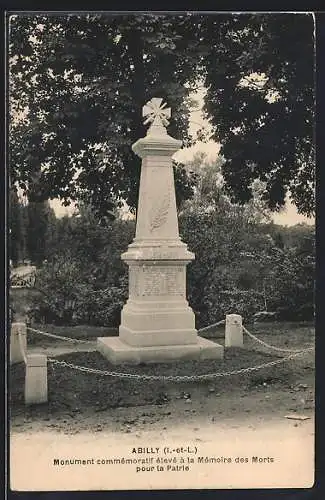 AK Abilly /Indre-et-Loire, Monument commémoratif élevé à la Mémoire des Morts pour la Patrie