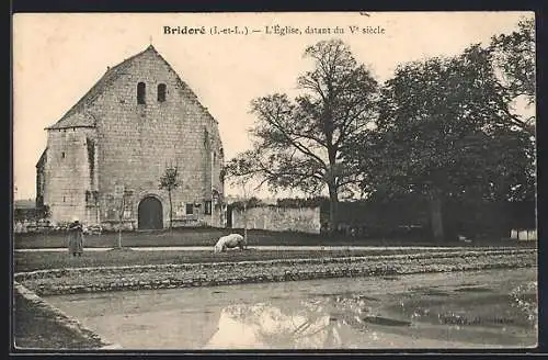 AK Bridoré /I.-et-L., L`Église, datant du Ve siècle