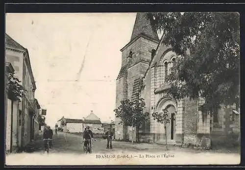 AK Braslou /I.-et-L., La Place et l`Église