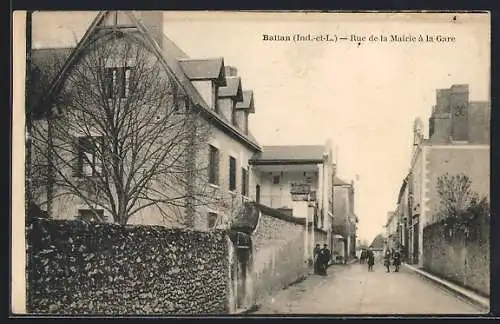 AK Ballan /I.-et-L., Rue de la Mairie à la Gare