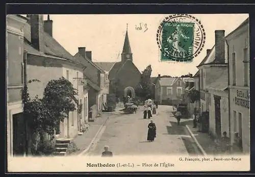 AK Monthodon /I.-et-L., Place de l`Église