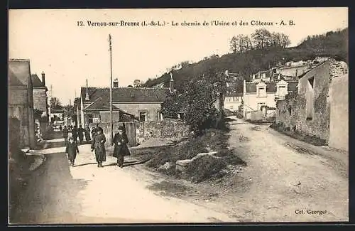 AK Vernou-sur-Brenne, Le chemin de l`Usine et des Coteaux