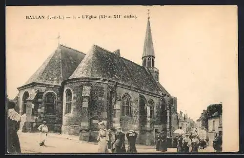 AK Ballan /I.-et-L., L`Eglise, XIe et XIIe siècles