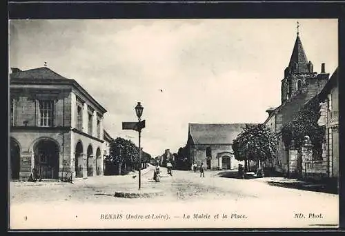 AK Benais /I.-et-L., La Mairie et la Place