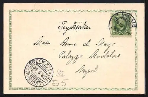 AK Malmö, Strassenpartie mit Denkmal und Kirchturm