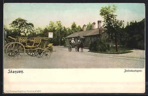 AK Skansen, Bollnässtugan, Ortsansicht, Pferdekutsche