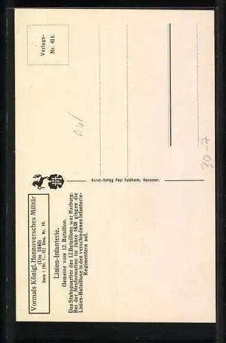 AK Soldaten der Linien-Infanterie, 12. Bataillon, in Uniform