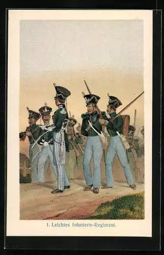 AK 1. Leichtes Infanterie-Regiment, Vormals Königliches Hannoversches Militär, um 1840, Karte Nr. 17