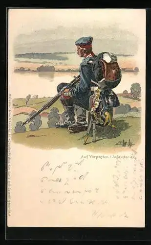 AK Infanterie auf Vorposten