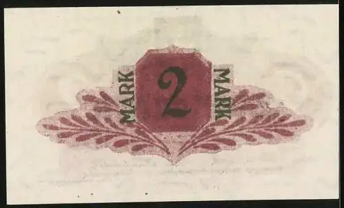 Notgeld Neumünster 1918, 2 Mark, Ausweisschein der Stadt Neumünster mit Wappen und Signaturen