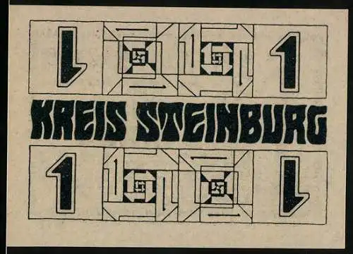 Notgeld Itzehoe 1918, 1 Mark, Anweisung über eine Mark mit dekorativem Design und Text