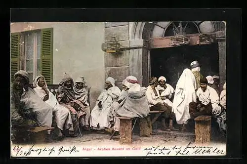 AK Alger, Arabes devant un Café