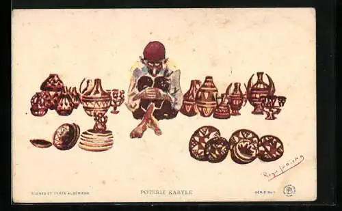 Künstler-AK Scenes et types Algériens, Poterie Kabyle