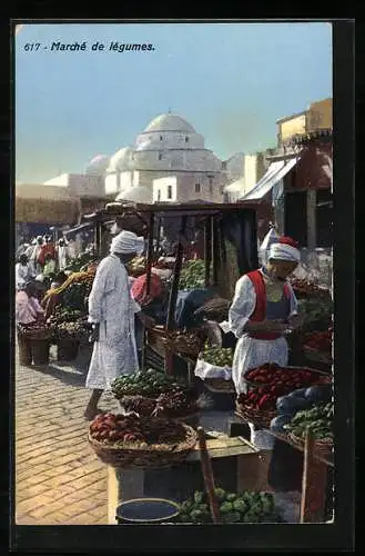 AK Arabischer Gemüsemarkt, Marche aux legumes