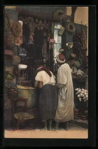 AK Scenes et Types, Une Boutique Arabe, Arabischer Händler