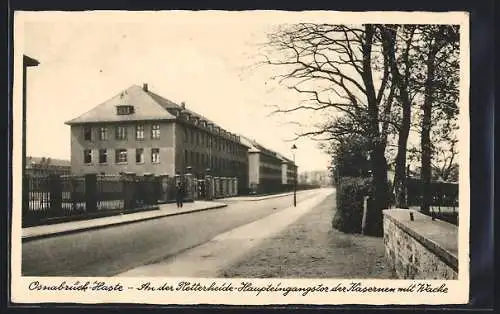 AK Osnabrück-Haste, An der Netterheide, Haupteingang der Kasernen mit Wache