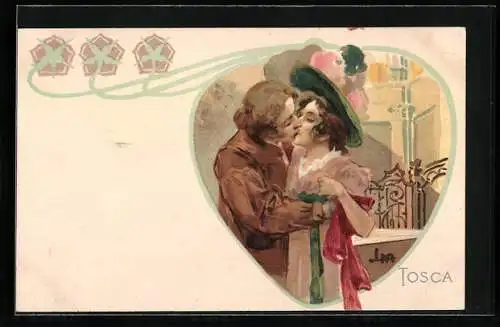 Künstler-Lithographie Leopoldo Metlicovitz: Tosco, Motiv aus der Oper