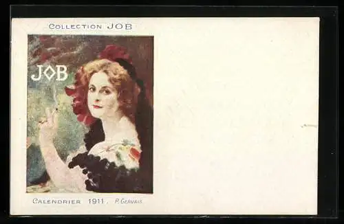 Künstler-AK Reklame für JOB-Zigaretten, Jugendstil