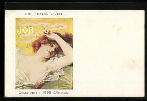 Künstler-AK Reklame für JOB-Zigaretten, Jugendstil