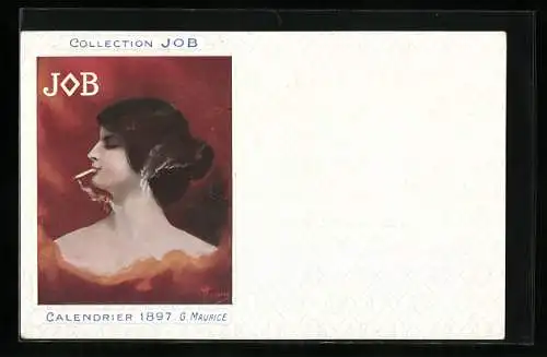 AK Collection Job, Calendrier 1897, G. Maurice, Tabak-Werbung, Jugendstil