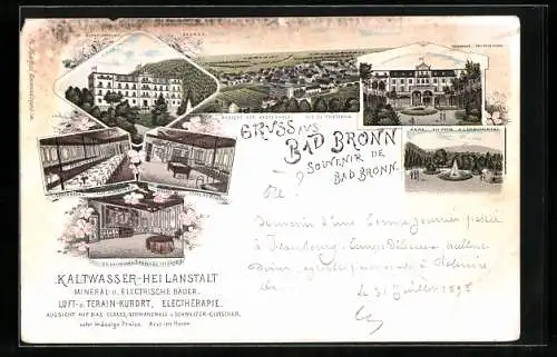 Lithographie Kestenholz, Bad Bronn, Kaltwasser-Heilanstalt