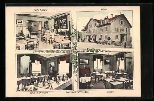 AK Wesserling /Als., Hotel-Café, Salon, salle à manger