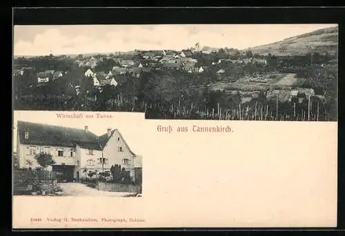 AK Tannenkirch, Gasthaus zur Tanne, Ortsansicht aus der Vogelschau