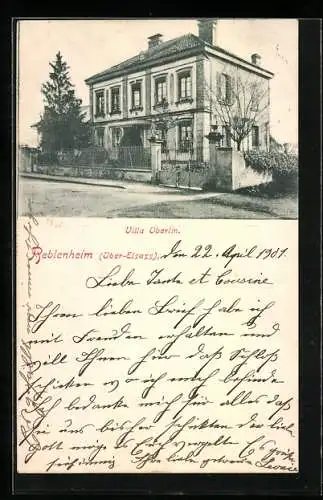 AK Reblenheim /Ober-Elsass, Villa Oberlin mit Garten