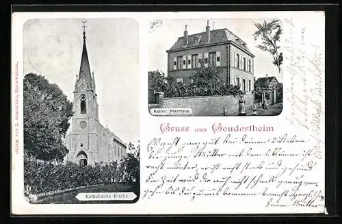AK Geudertheim, Katholische Kirche und Pfarrhaus