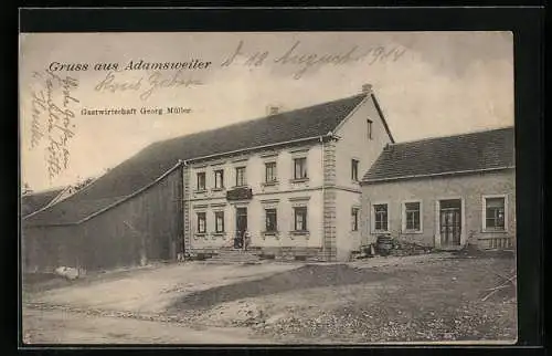 AK Adamsweiler, Blick auf das Gasthaus Georg Müller