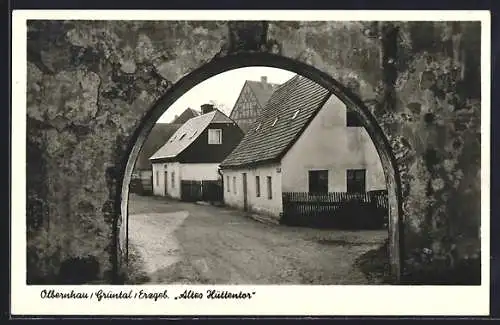 AK Olbernhau /Erzgeb., Altes Hüttentor, Strassenpartie