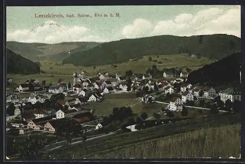 AK Lenzkirch /bad. Schw., Ortsansicht aus der Vogelschau