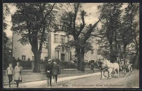 AK Kiel, Düsternbrooker Allee mit Kunsthalle