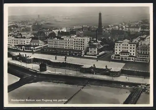 AK Borkum, Panorama vom Flugzeug aus